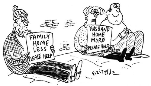 'Husband home more - please help.'