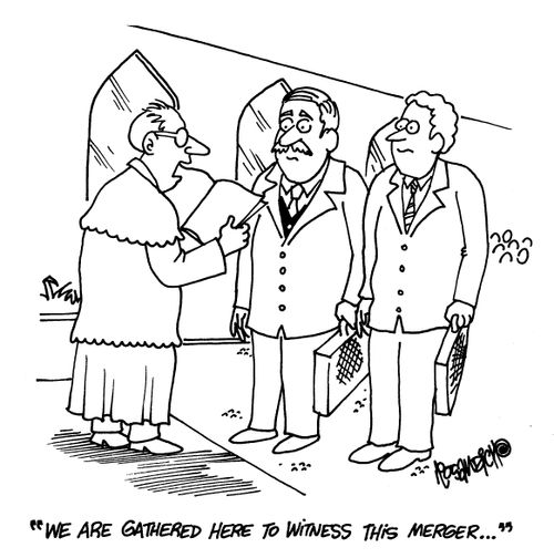 'We are gathered here today to witness this merger...'