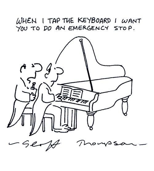 'When I tap the keyboard I want you to do an emergency stop.'