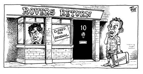 Rovers Return - Closed for Renewal (Tony Blair and Gordon Brown).