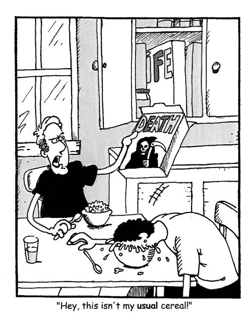 'Hey, this isn't my usual cereal!'