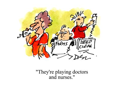 'They're playing doctors and nurses.'