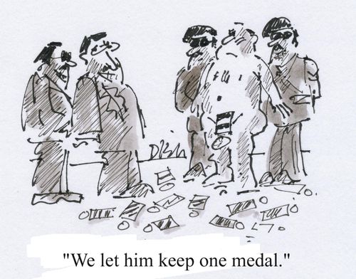'We let him keep one medal.'