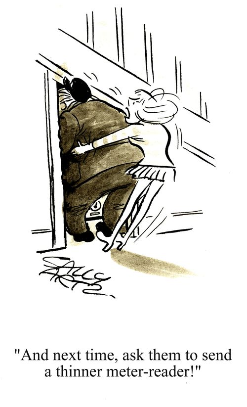 'And next time, ask them to send a thinner meter-reader!'
