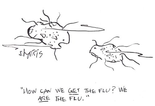 'How can we get the flu?  We are the flu.'