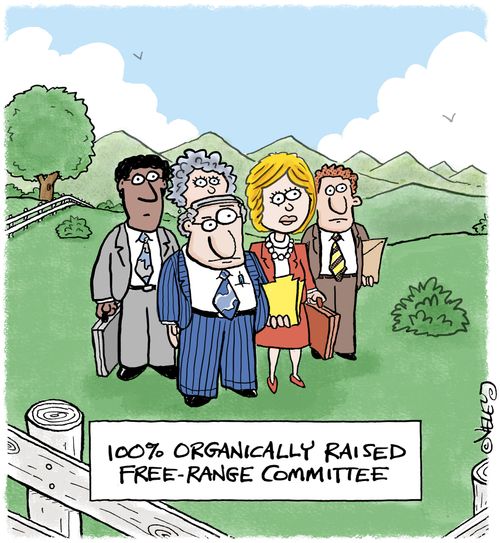 100% organically raised free-range committee.