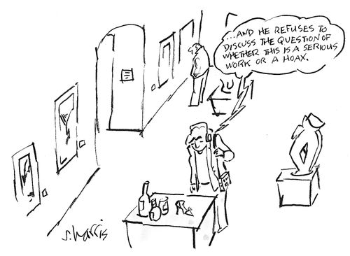 '...and he refuses to discuss the question of whether this is a serious work or a hoax.'
