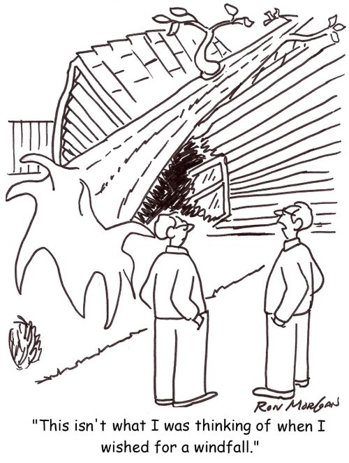 'This isn't what I was thinking of when I wished for a windfall.'