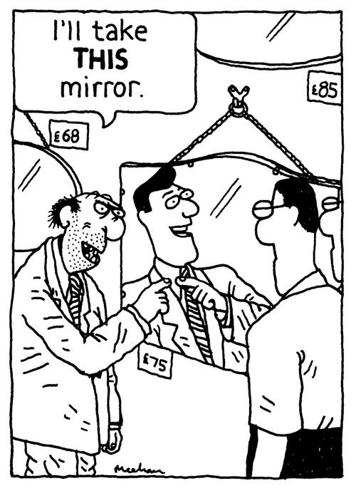 'I'll take THIS mirror.'