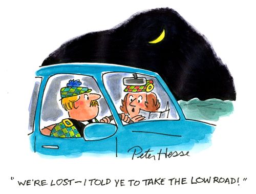 'We're lost - I told ye to take the low road.'