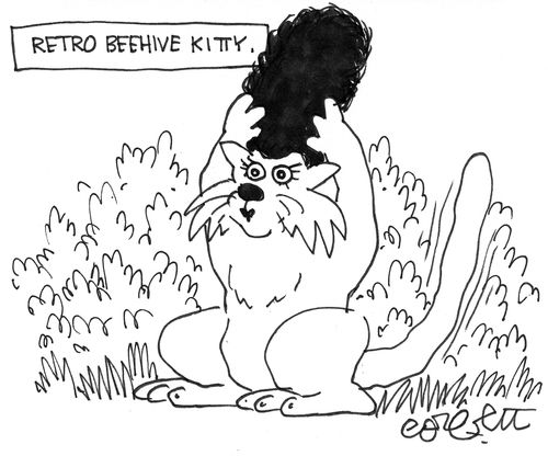 Retro Beehive kitty.