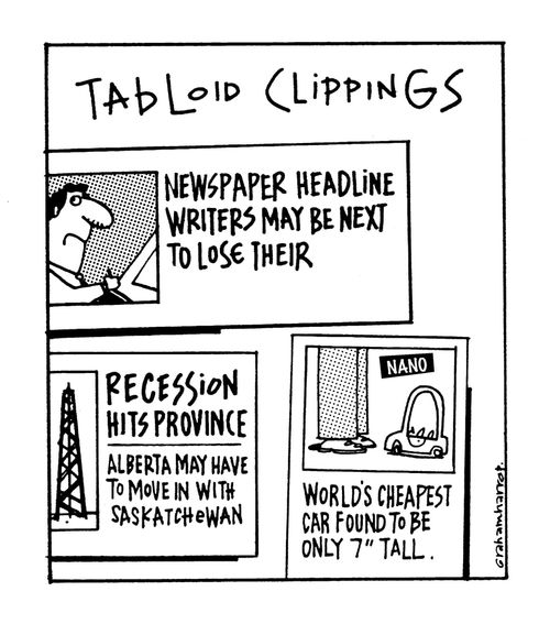 Tabloid clippings.