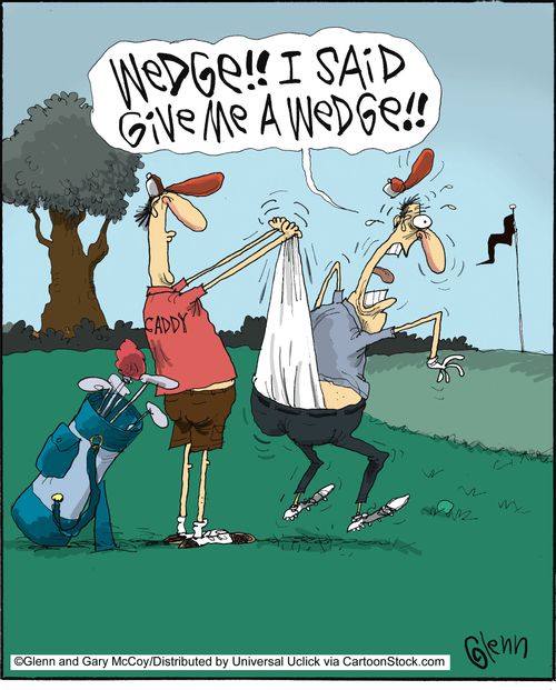 'Wedge!! I said give me a wedge!!'