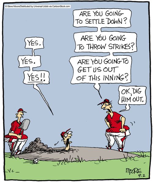 Making sure the pitcher is up for the job.