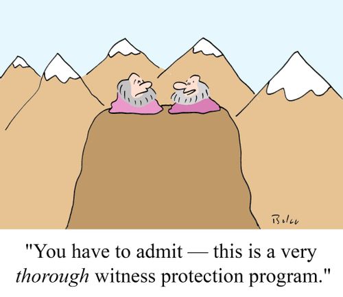 'You have to admit - this is a very THOROUGH witness protection program.'