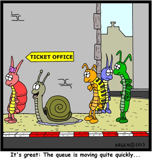 'It's great: The queue is moving quite quickly...'