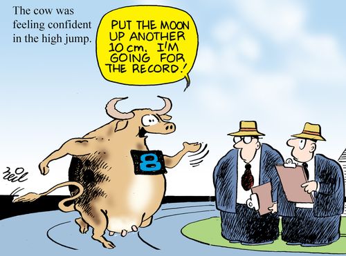 'Put the moon up another 10 cm. I'm going for the record!'