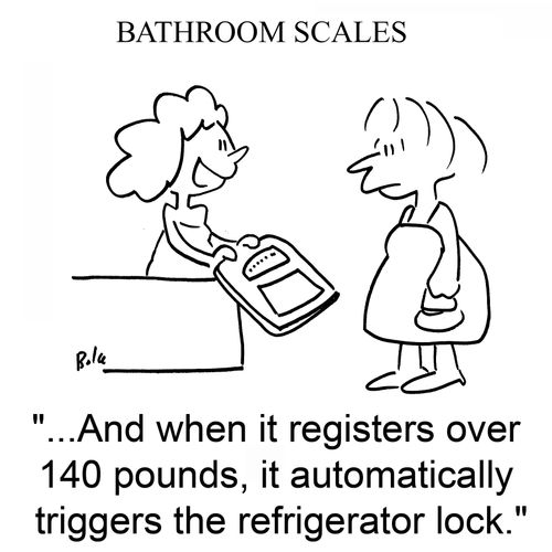 '...And when it registers over 140 pounds, it automatically triggers the refrigerator lock.'