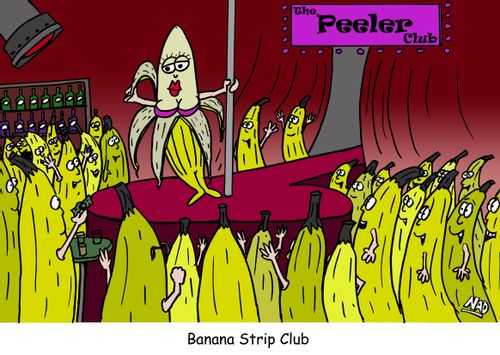 A sexy banana peels off her skin at the Peeler Club