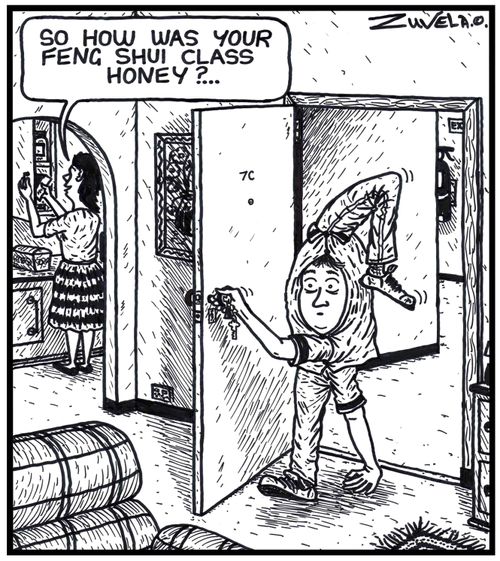 Wife: 'So how was your Feng Shui class honey?' 