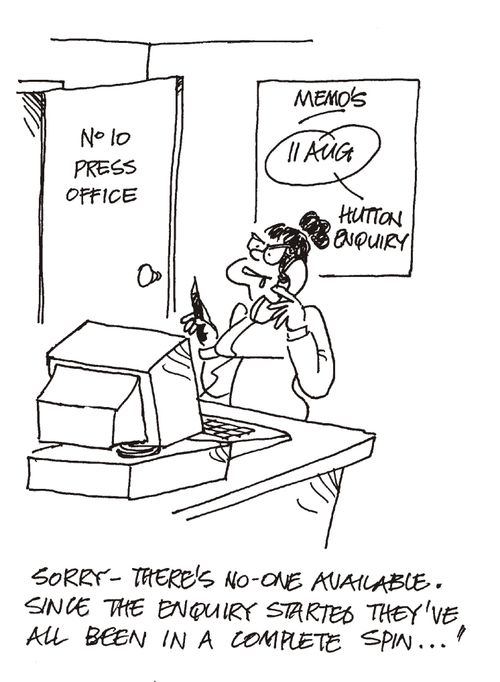 'Sorry - there's no one available. Since the enquiry started they've all been in a complete spin...'
