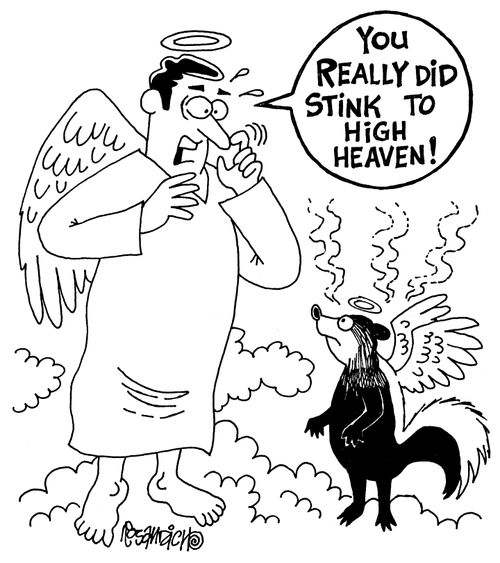 "You really did stink to high heaven!"
