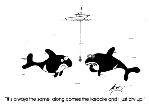 "It's always the same, along comes the karaoke and I just dry up."
