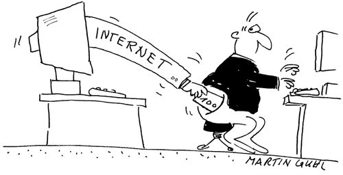 Internet taking money from a man's pocket