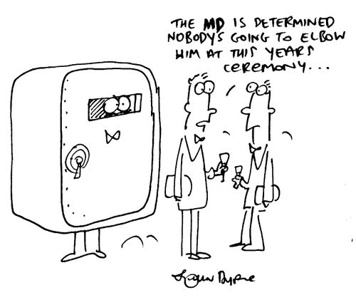"The MD is determined nobody's going to elbow him at this years ceremony"