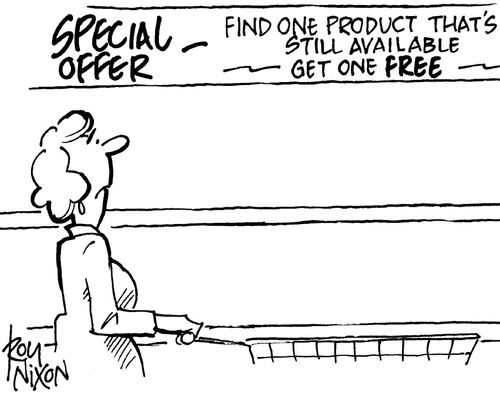 Supermarket - find one product that's still available - get one free