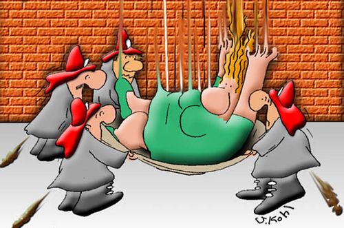 Firemen catching fat jumper.