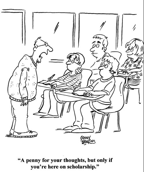 Teacher to students: 'A penny for your thoughts, but only if you're here on scholarship.'