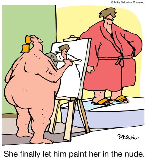 She finally let him paint her in the nude.