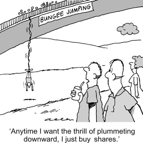 "Anytime I want the thrill of plummeting downward, I buy shares."