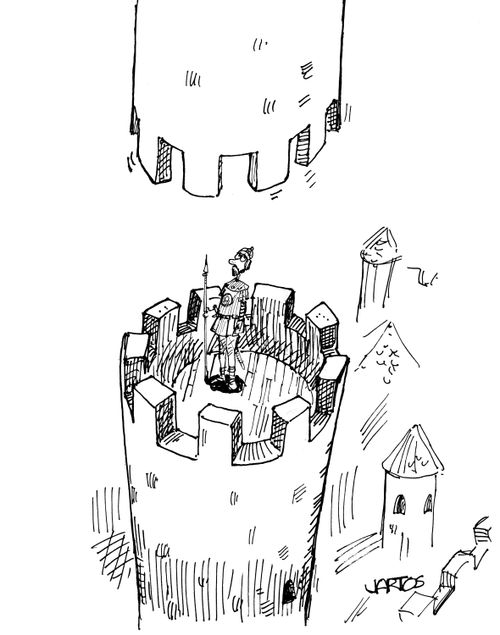 Castle Turrets Joining Together.