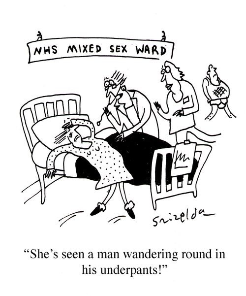 'She's seen a man wandering round in his underpants!'