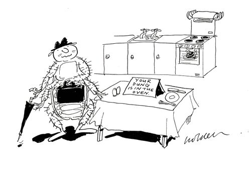 'Your dung is in the oven.'
