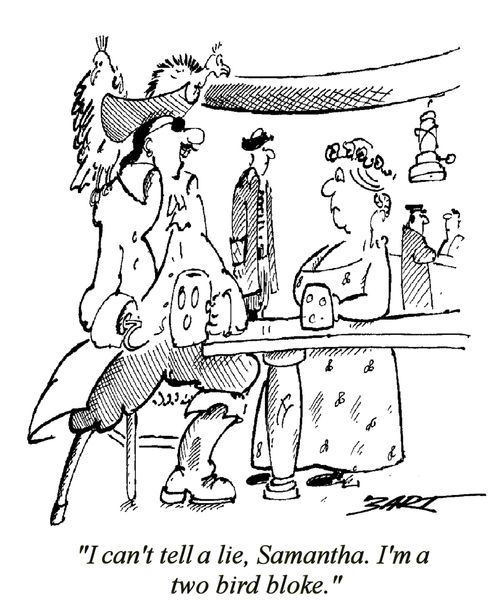 "I can't tell a lie, Samantha. I'm a two bird bloke."