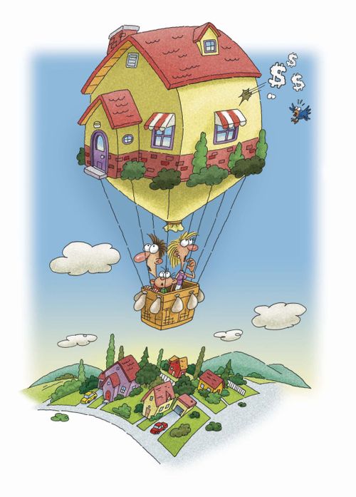 The housing market begins to deflate.