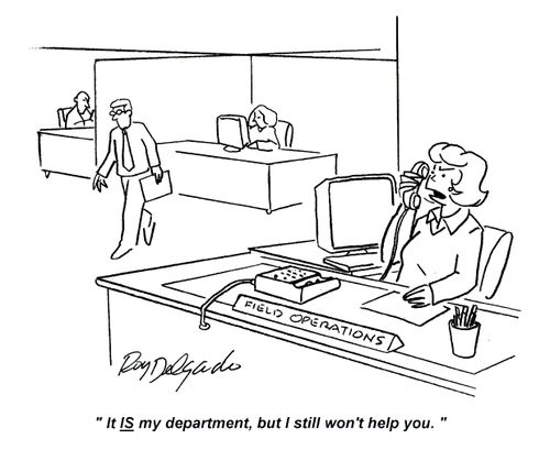 'It is my department, but I still won't help you.'