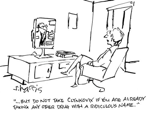 '...but do not take Clynkovix if you are already taking any other drug with a ridiculous name.'