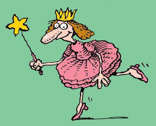 A fairy with wand and crown in pink tutu
