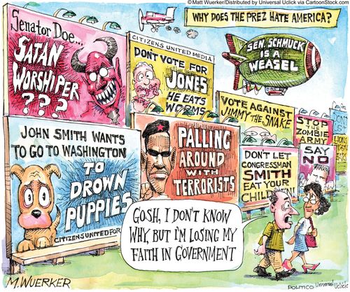 'Gosh, I don't know why, but I'm losing my faith in government.'