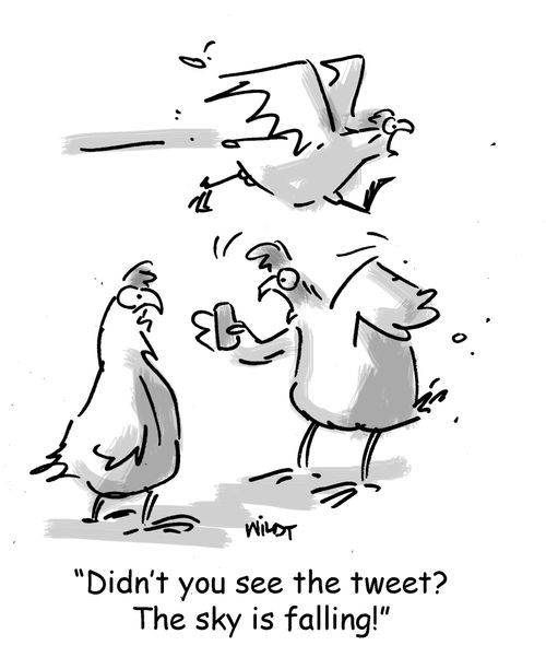 'Didn't you see the tweet? The sky is falling!'