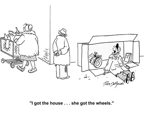 'I got the house... she got the wheels.'