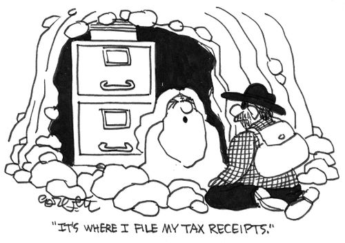 "It's where I file my tax receipts."