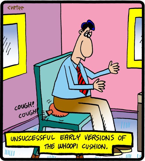 Usuccessful early versions of the whoopi cushion.