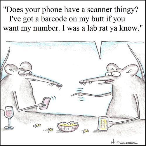 'Does your phone have a scanner thingy? I've got a barcode on my butt if you want my number.'