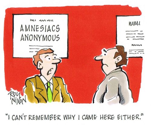 'I can't remember why I came here either.'
