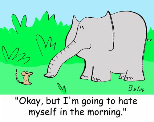 'Okay, but I'm going to hate myself in the morning.'